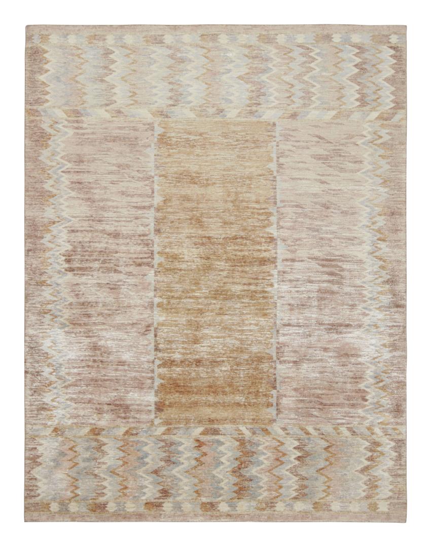Scandinavian Rug with Geometric Chevron Patterns