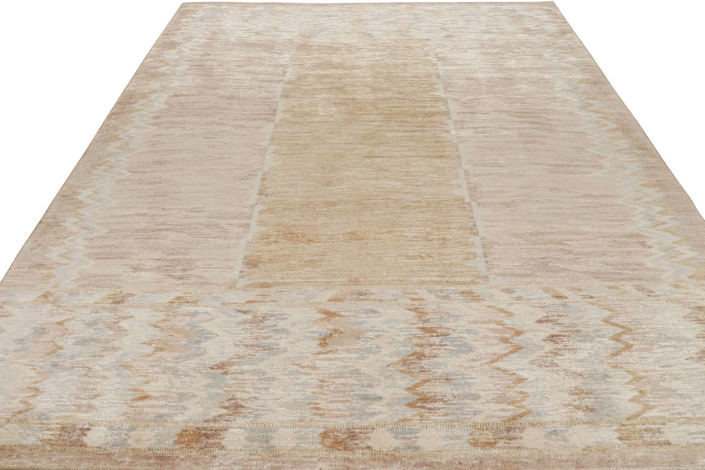Scandinavian Rug with Geometric Chevron Patterns