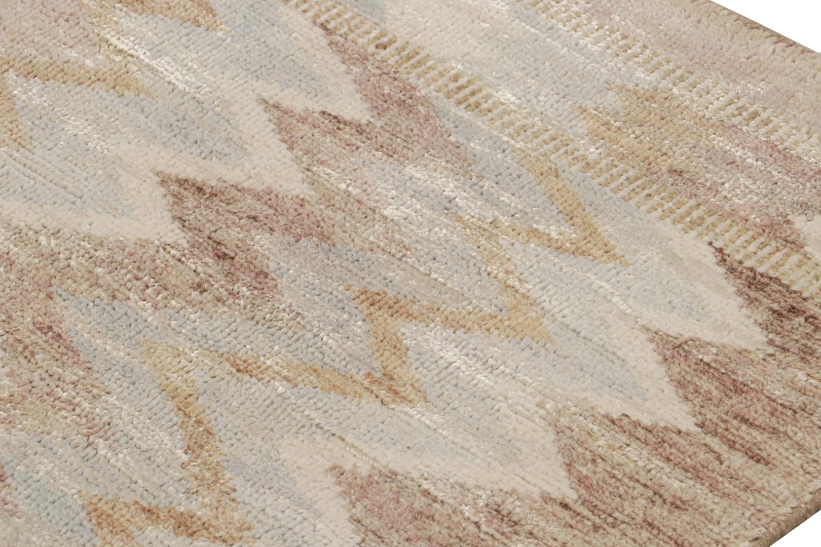 Scandinavian Rug with Geometric Chevron Patterns