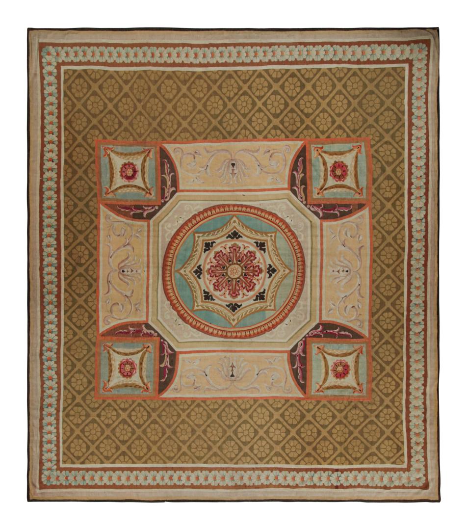 French Antique Aubusson rug