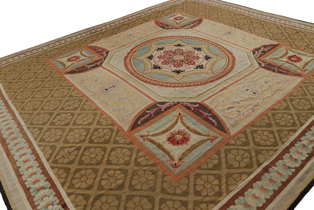 French Antique Aubusson rug