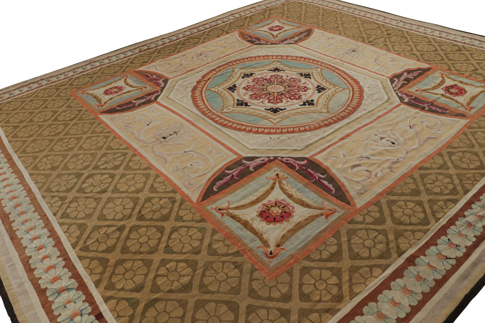 French Antique Aubusson rug