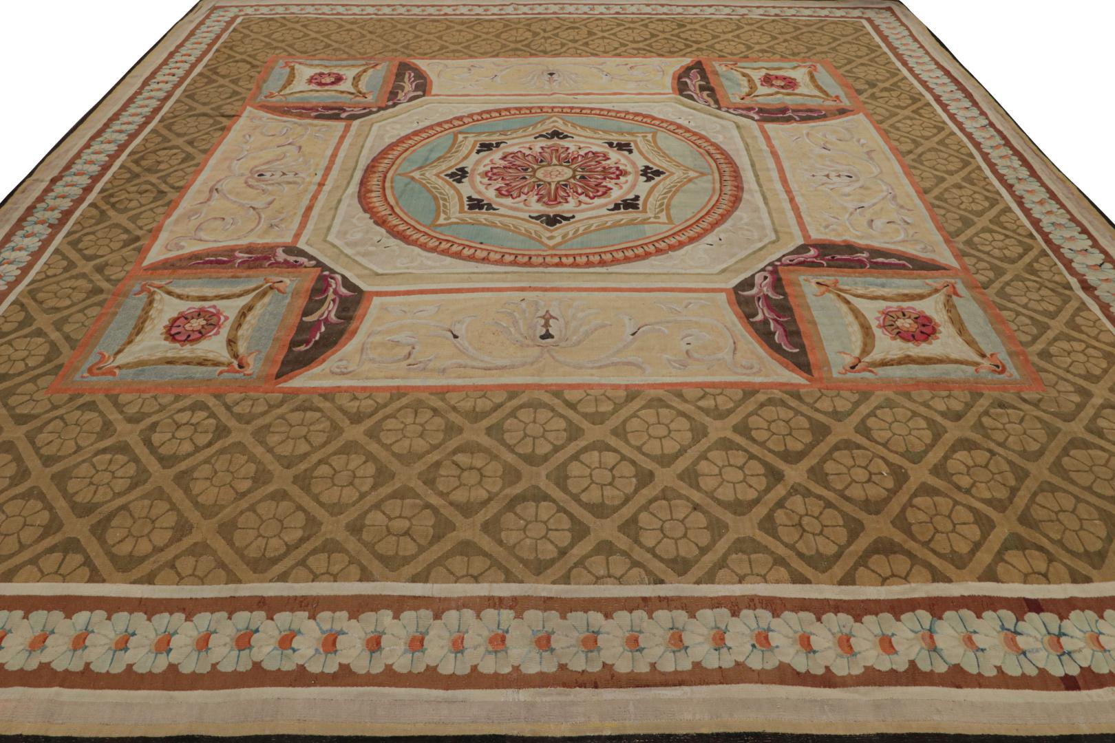 French Antique Aubusson rug