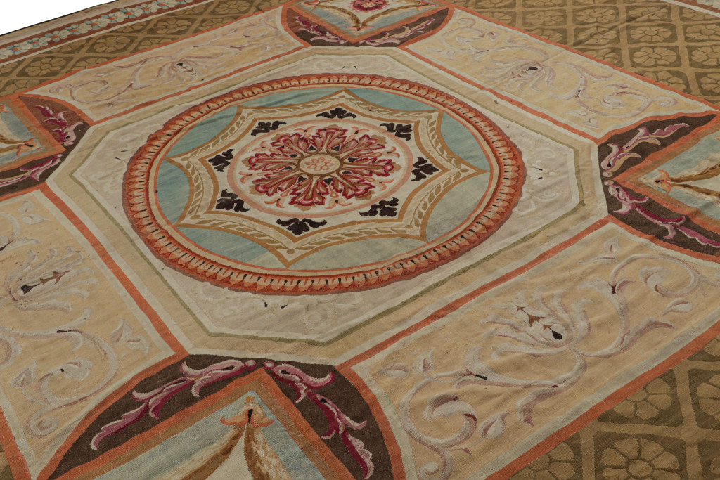 French Antique Aubusson rug