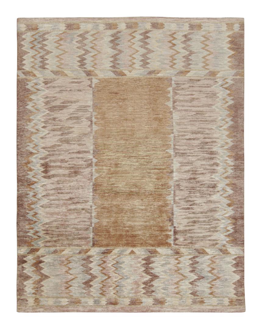 Scandinavian Rug with Geometric Chevron Patterns
