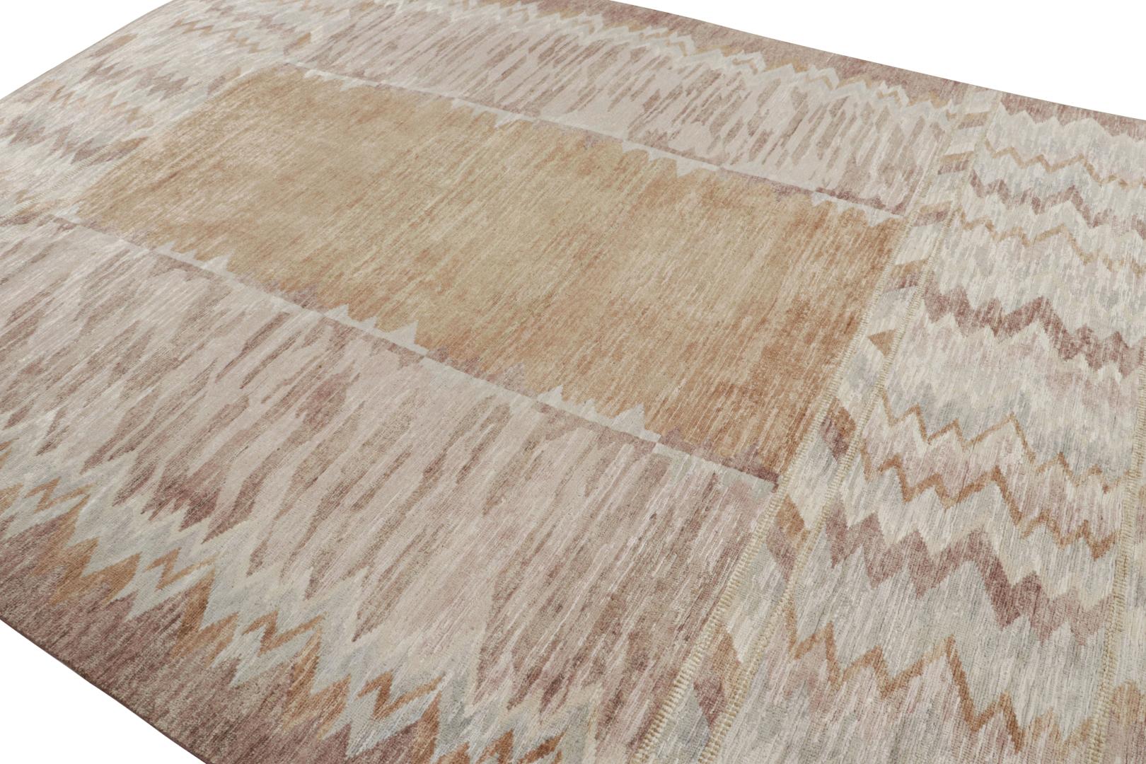 Scandinavian Rug with Geometric Chevron Patterns