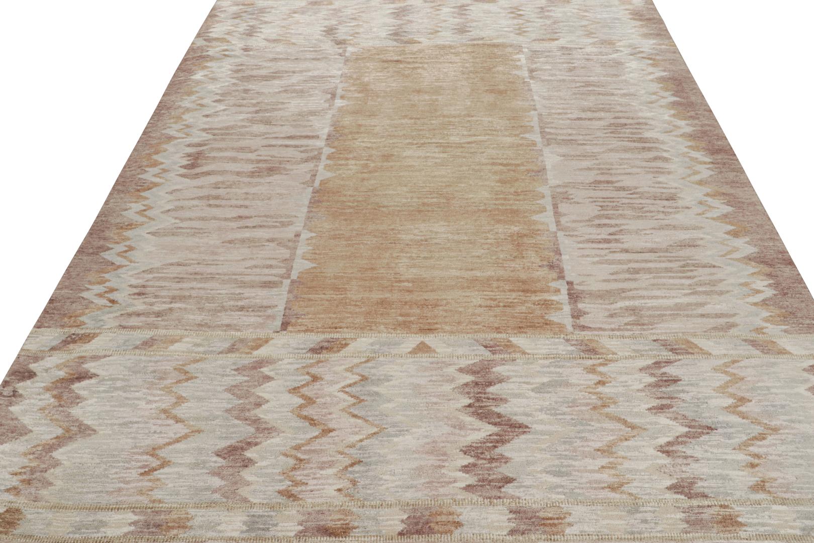 Scandinavian Rug with Geometric Chevron Patterns