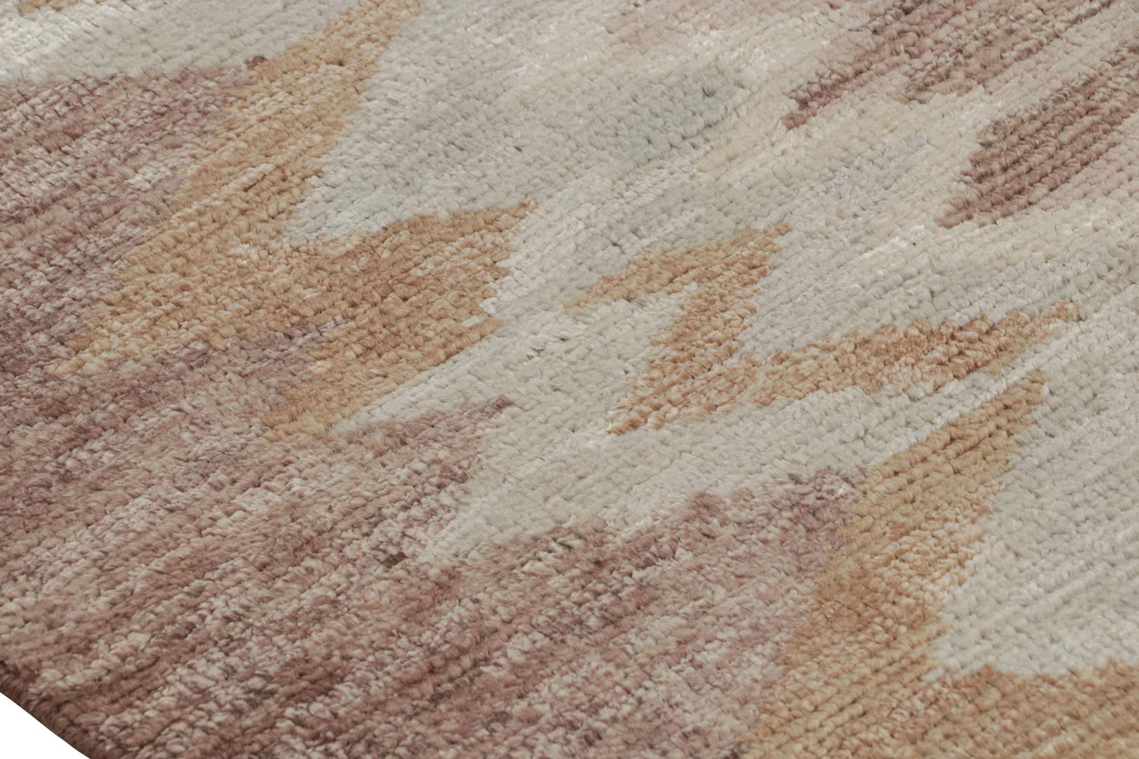 Scandinavian Rug with Geometric Chevron Patterns
