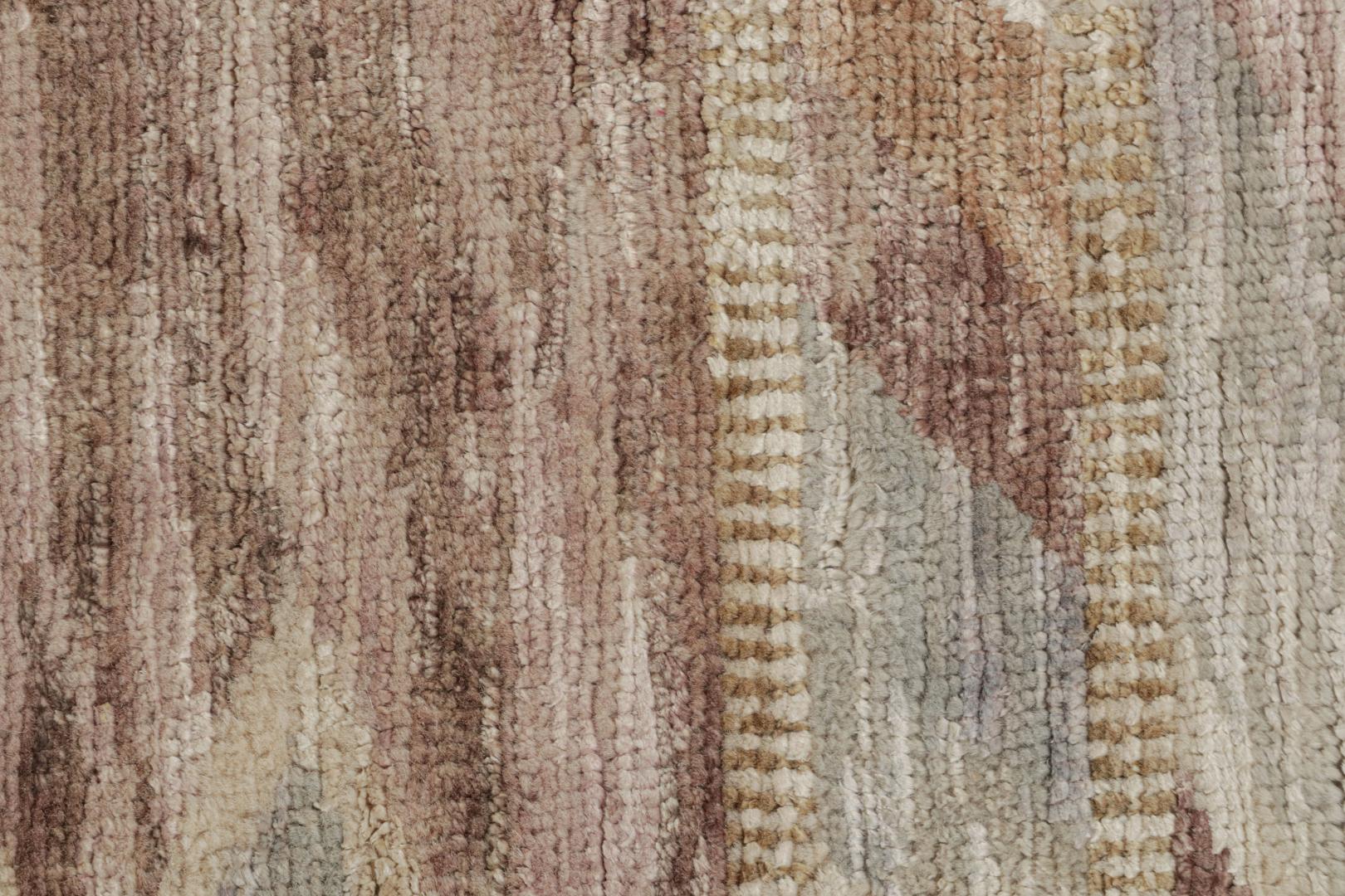 Scandinavian Rug with Geometric Chevron Patterns