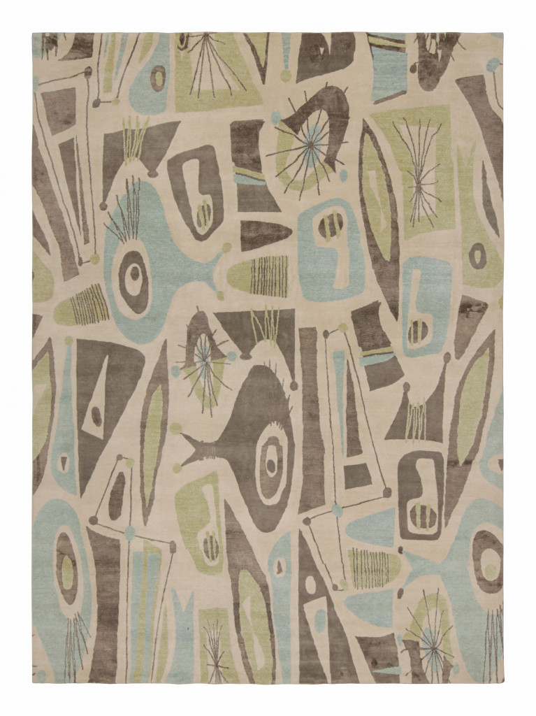 Rug & Kilim’s Mid-Century Modern Rug with Geometric Patterns