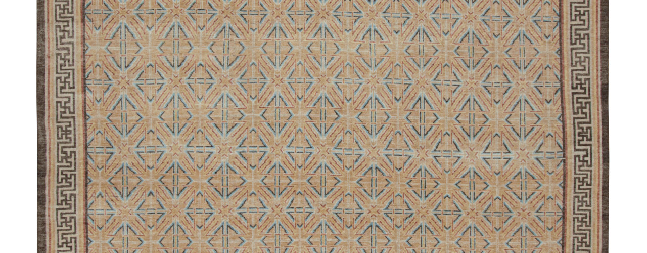 Modern 18th Century Chinese Geometric Rug
