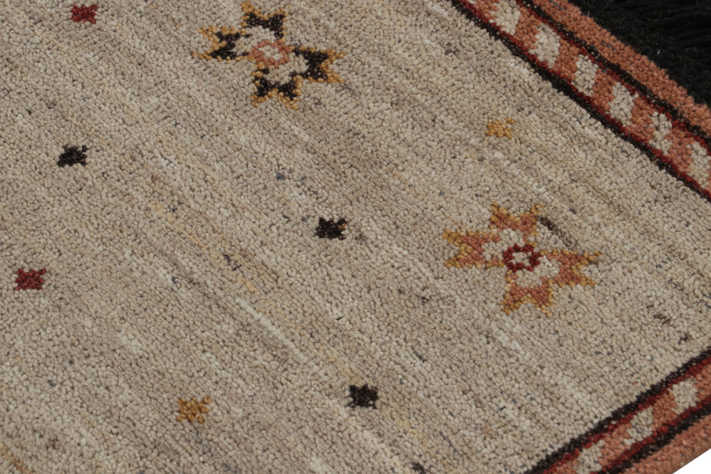 Rug & Kilim’s Mihrab Style Rug in Beige with Geometric Patterns