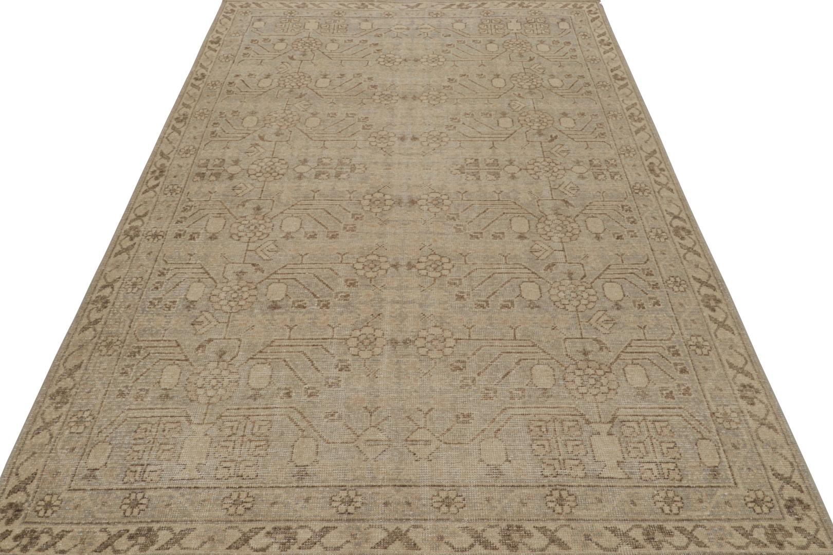 Khotan Samarkand Style Rug with Floral Motifs