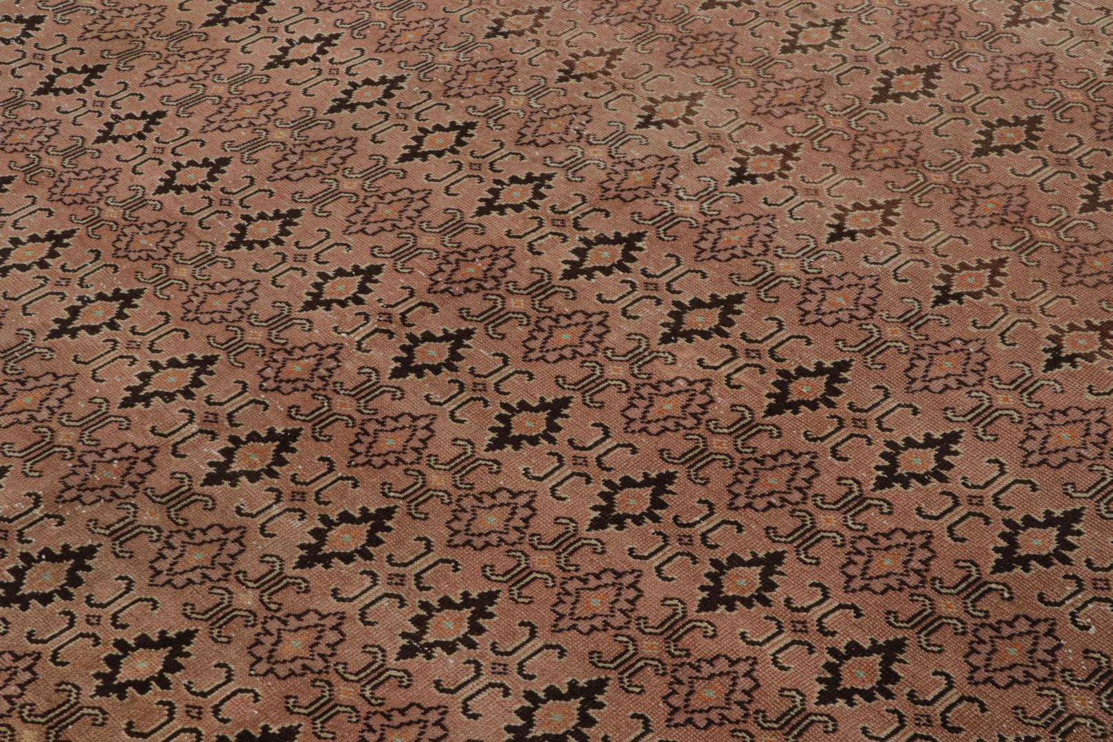 Vintage Turkish Geometric Rug