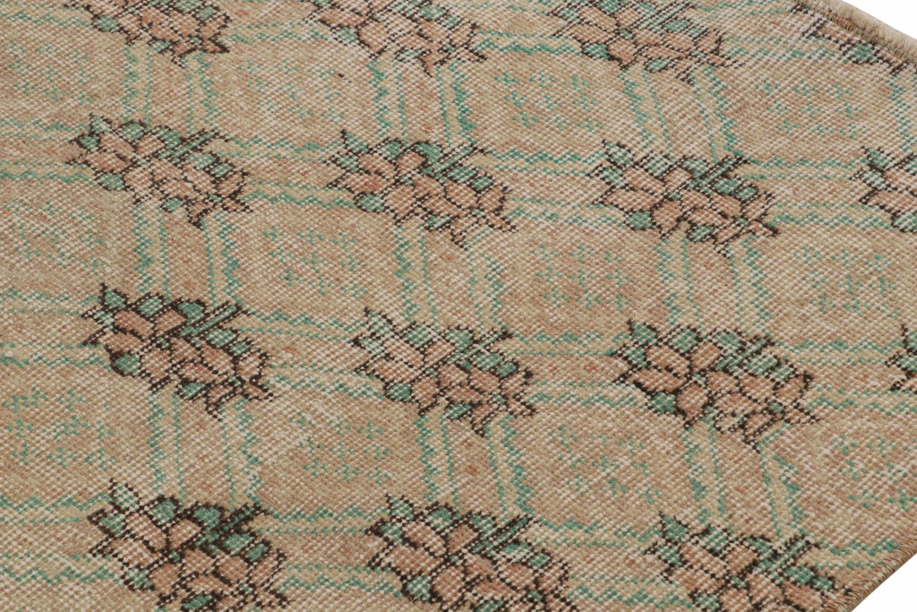 Vintage Zeki Müren Floral Geometric Rug