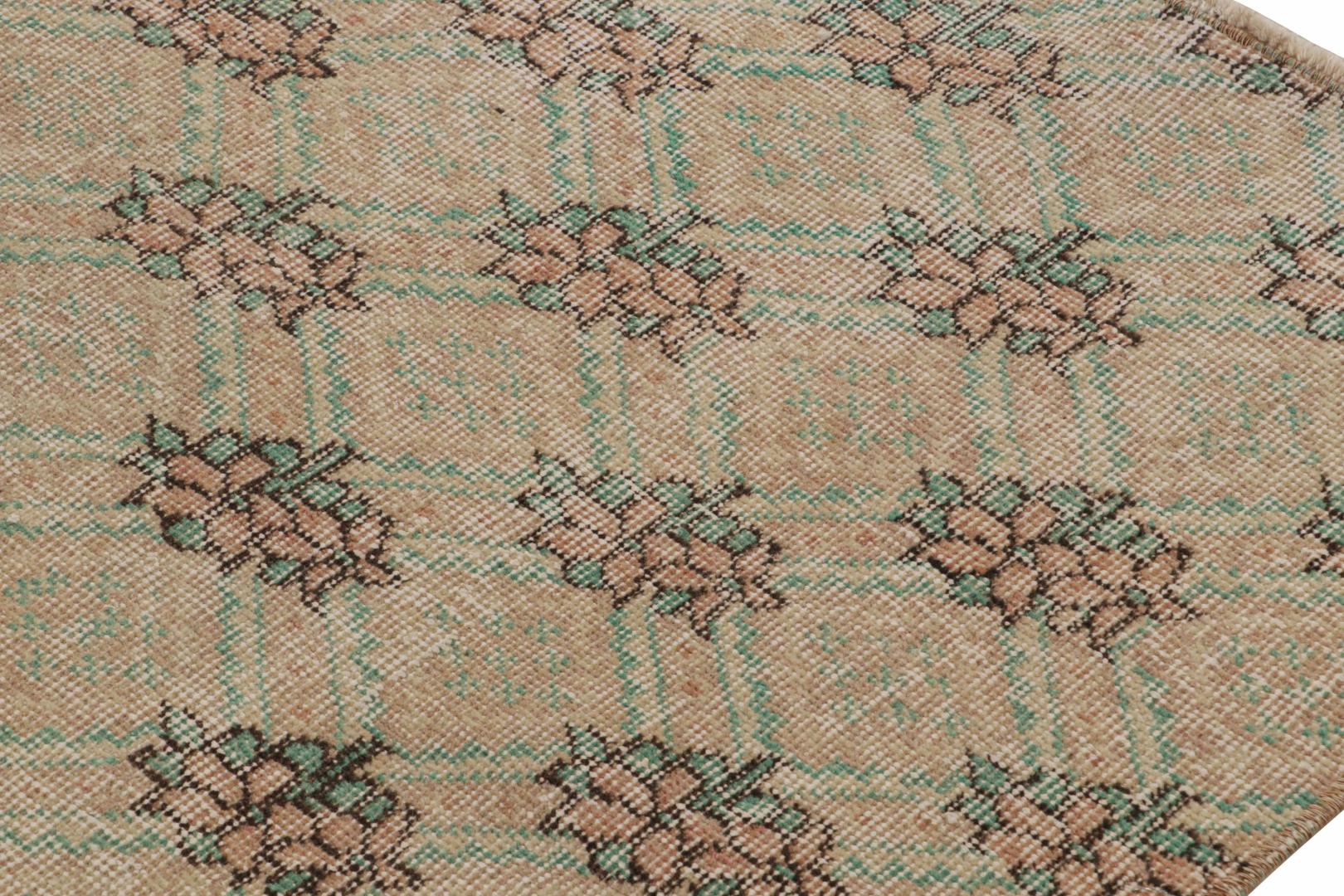 Vintage Zeki Müren Floral Geometric Rug