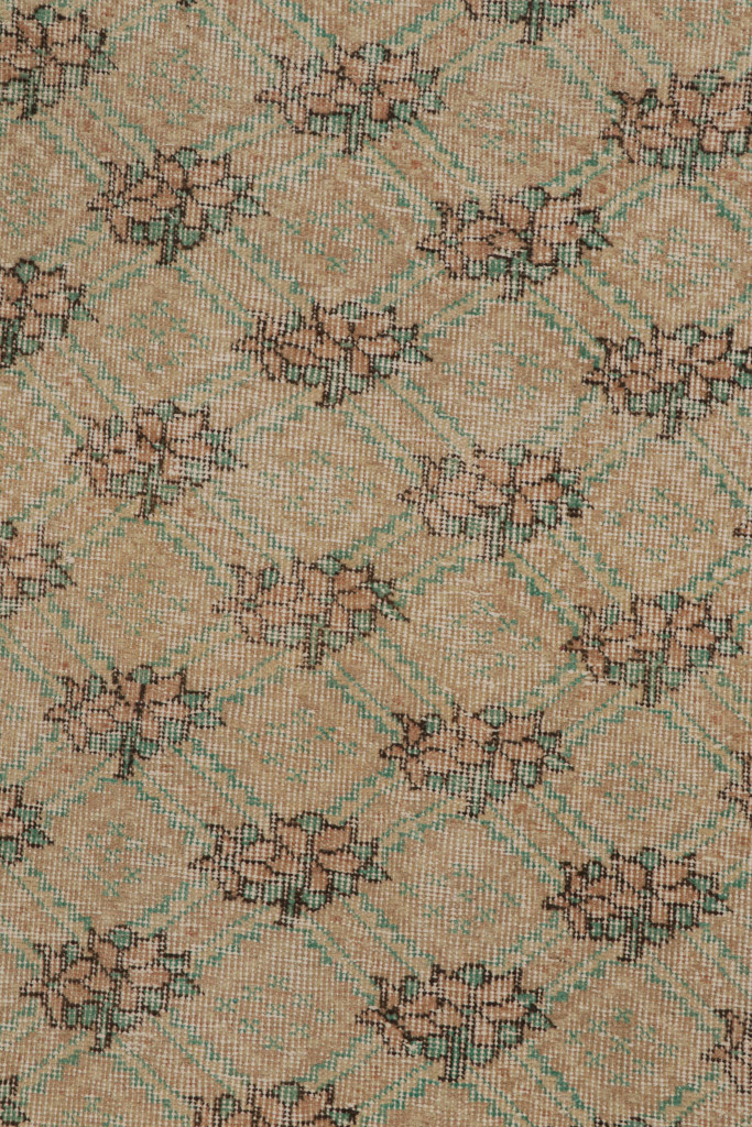 Vintage Zeki Müren Floral Geometric Rug