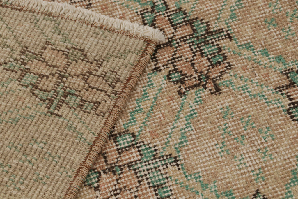 Vintage Zeki Müren Floral Geometric Rug