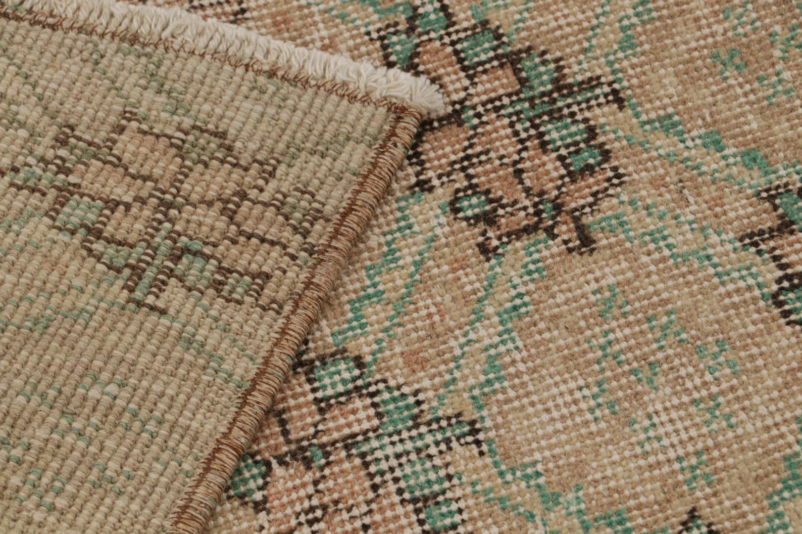 Vintage Zeki Müren Floral Geometric Rug