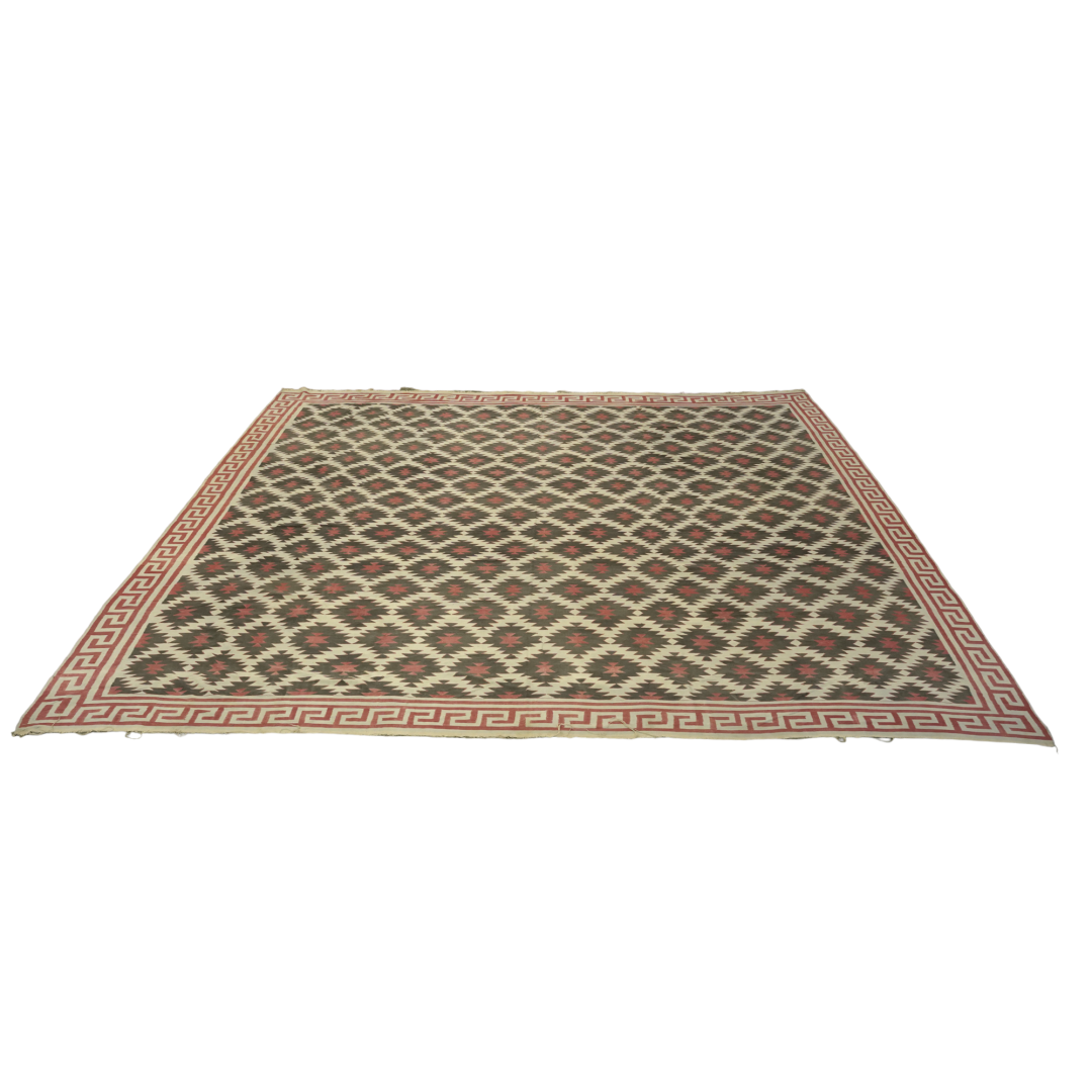 Vintage Dhurrie Square Rug