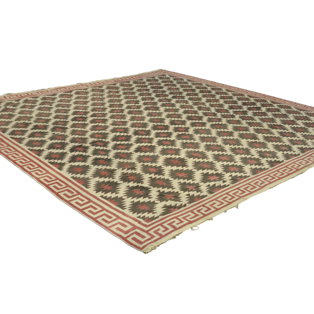 Vintage Dhurrie Square Rug