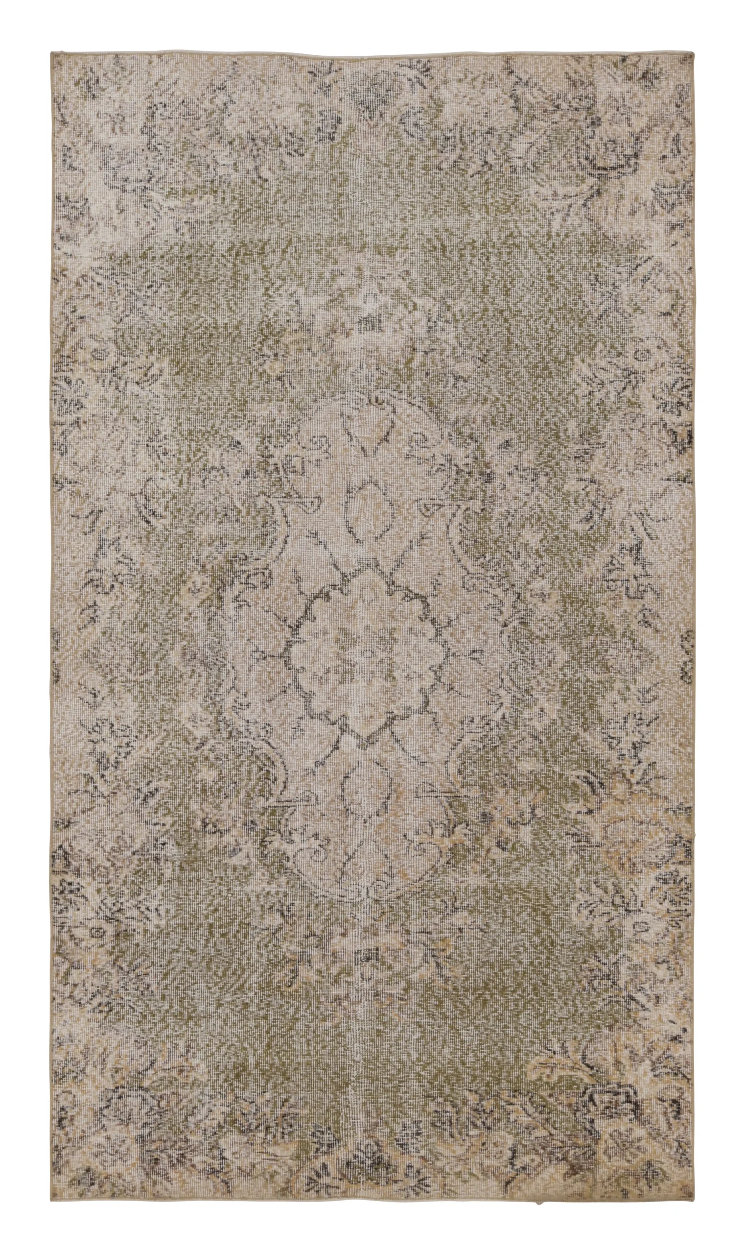 Vintage Distressed Floral Medallion Rug
