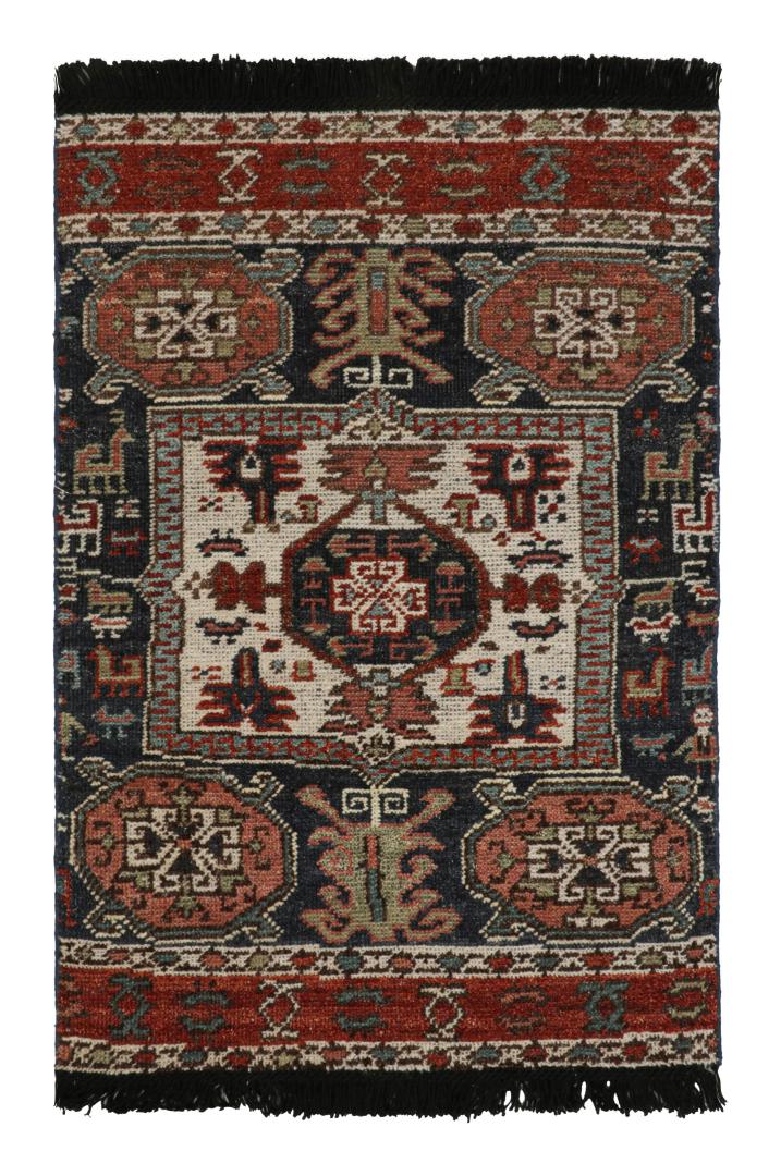 Tribal Rug with Primitivist Geometric Pattern