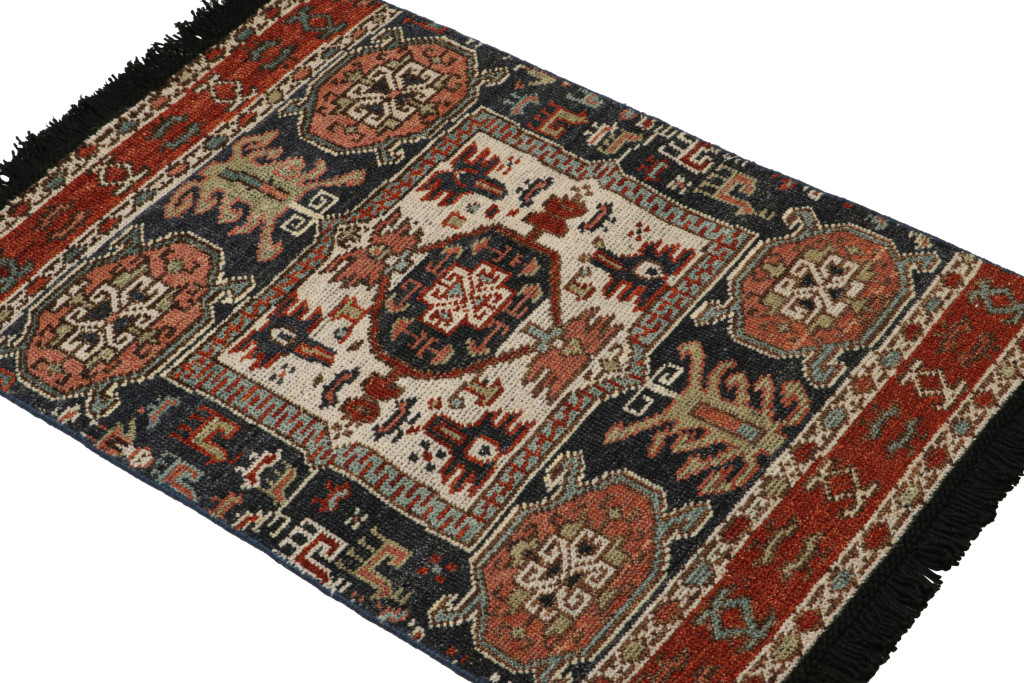 Tribal Rug with Primitivist Geometric Pattern