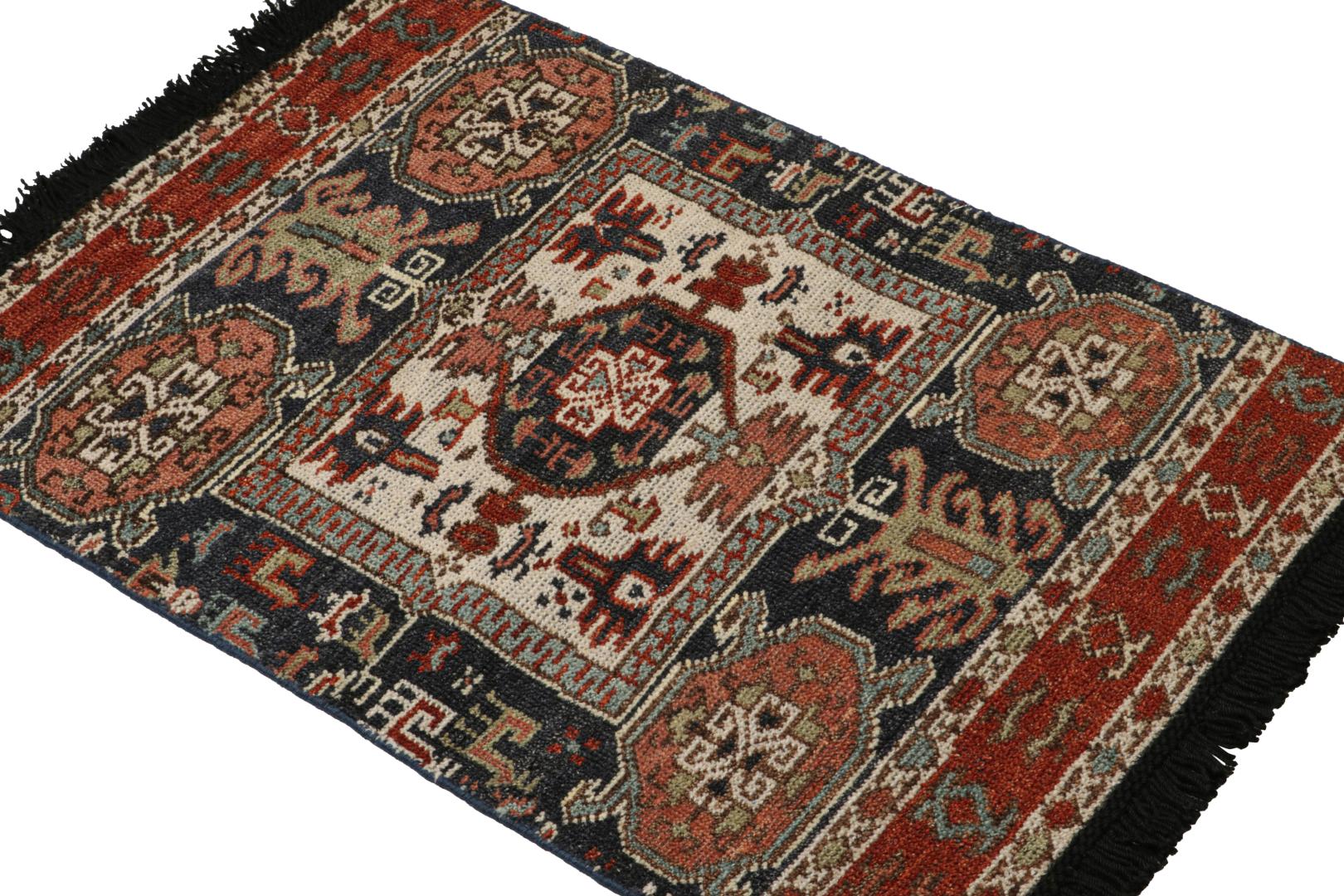 Tribal Rug with Primitivist Geometric Pattern