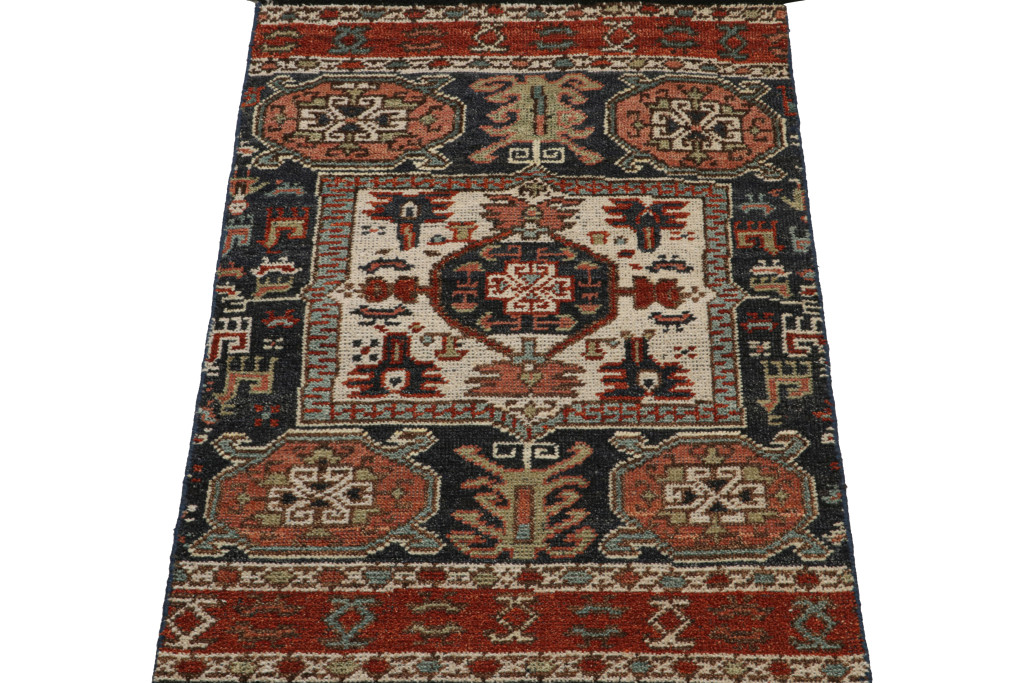 Tribal Rug with Primitivist Geometric Pattern