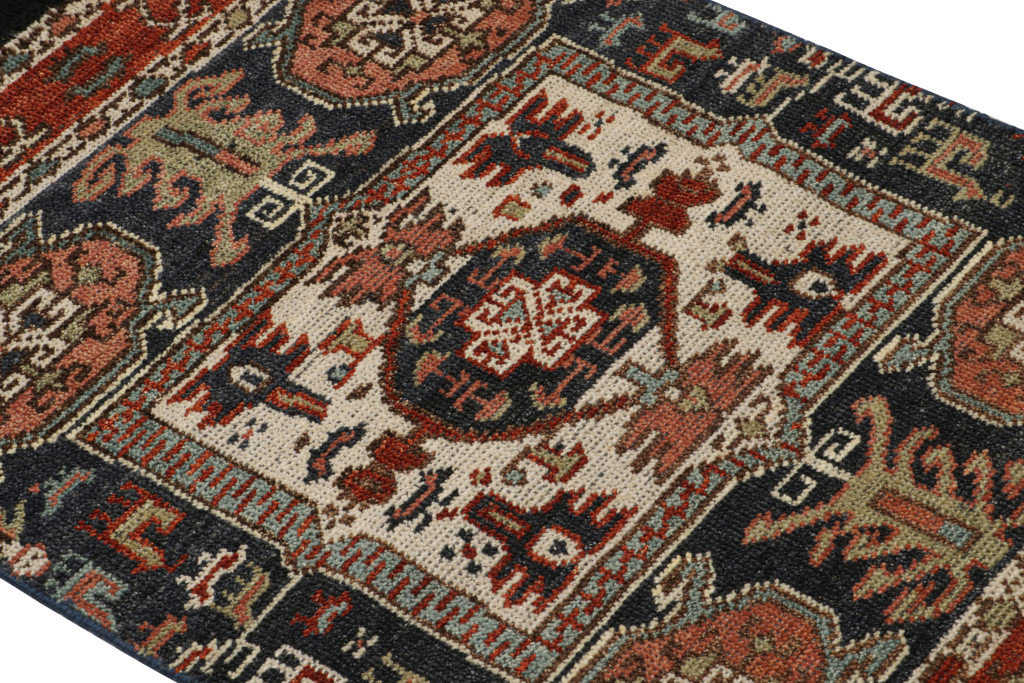 Tribal Rug with Primitivist Geometric Pattern