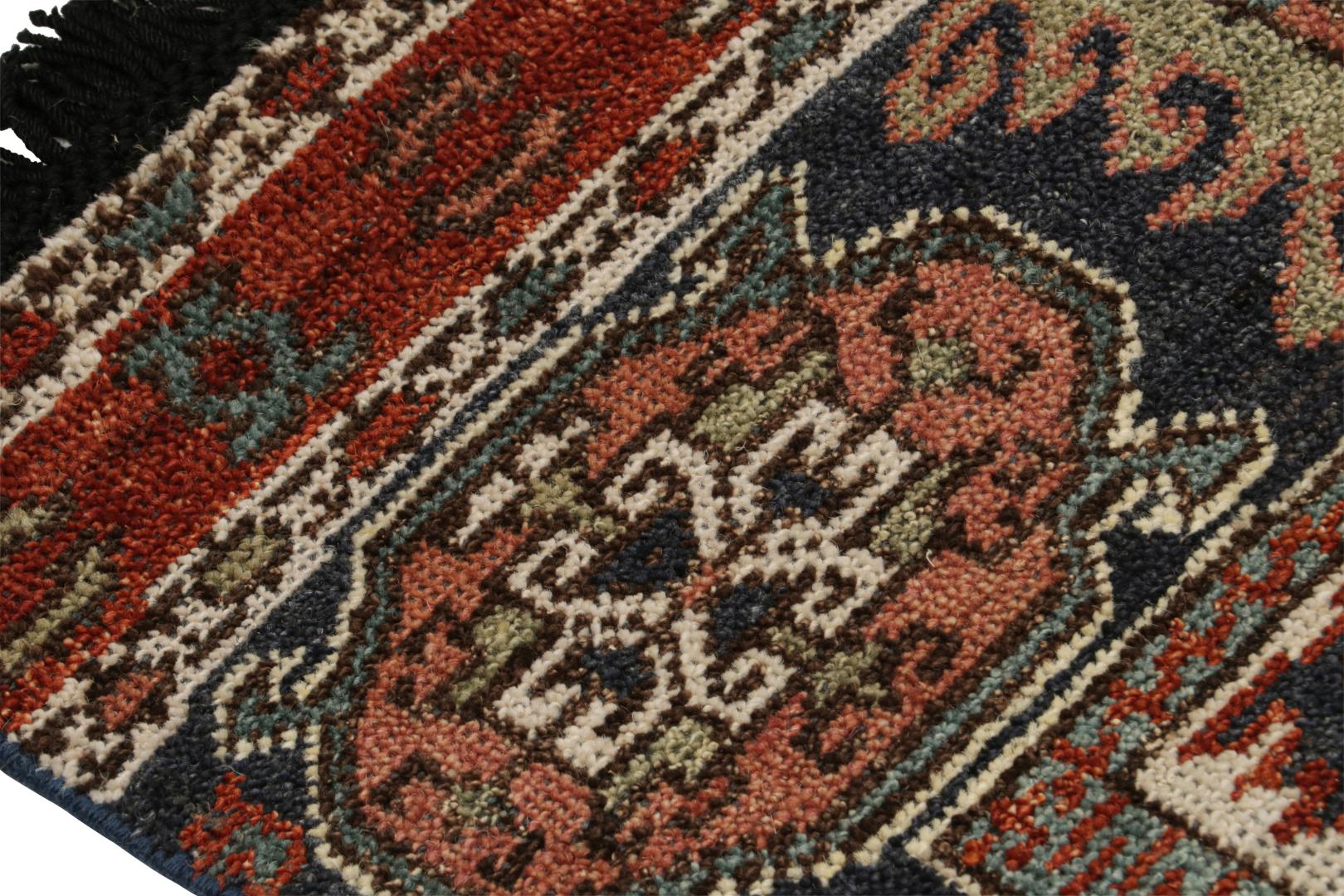 Tribal Rug with Primitivist Geometric Pattern