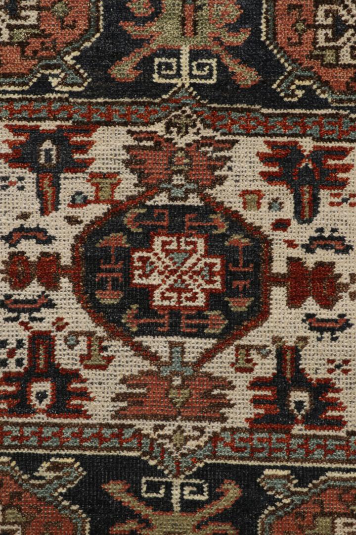 Tribal Rug with Primitivist Geometric Pattern