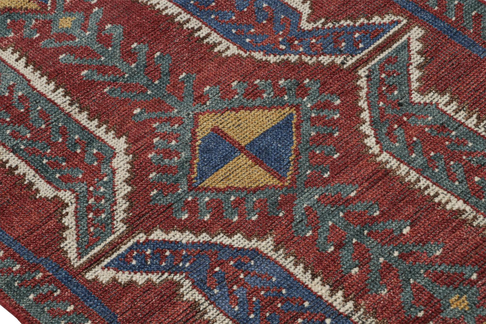Tribal Rug with Primitivist Geometric Pattern