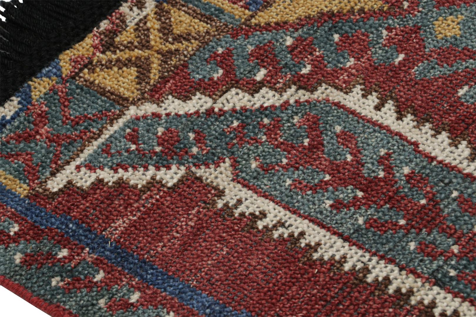 Tribal Rug with Primitivist Geometric Pattern