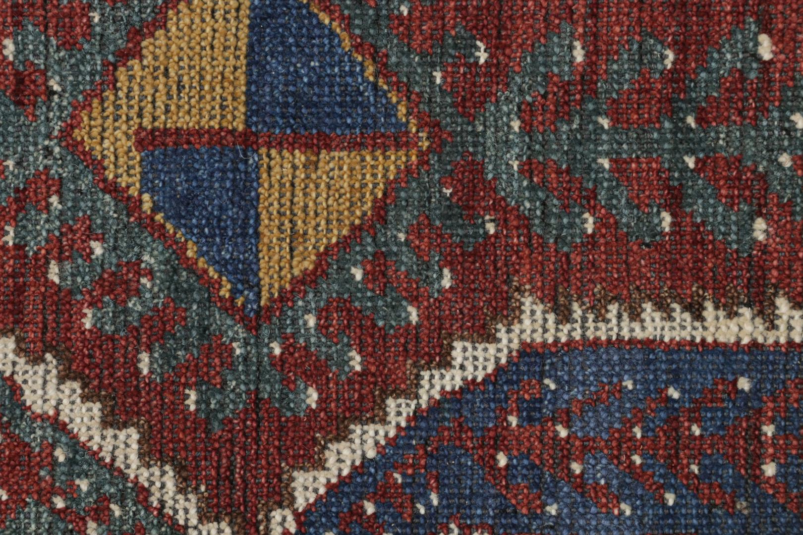 Tribal Rug with Primitivist Geometric Pattern