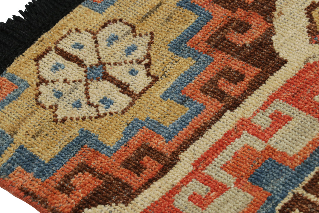 Tribal Rug with Primitivist Geometric Pattern