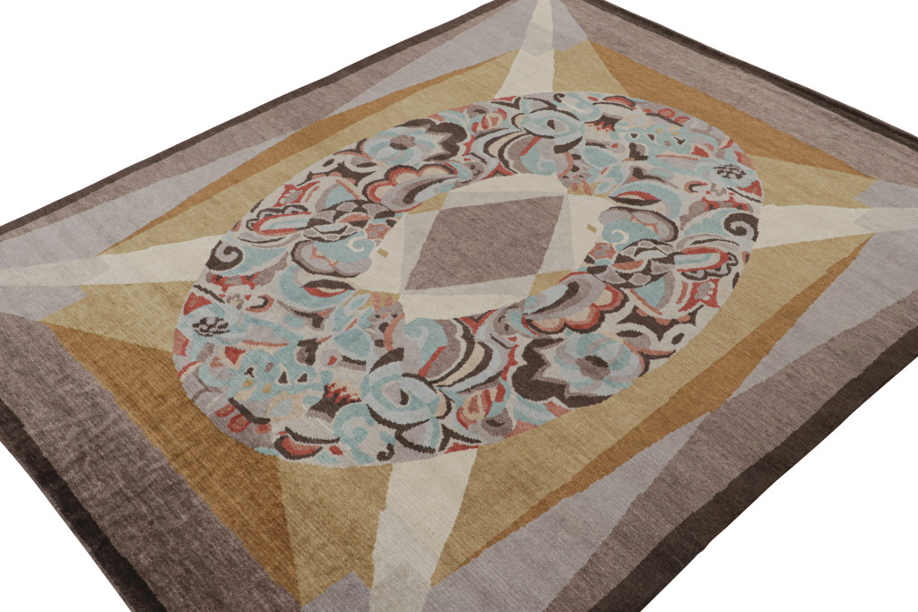 French Art deco Rug with Medallion