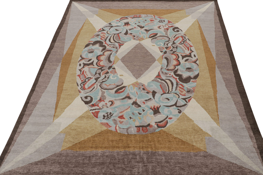 French Art deco Rug with Medallion