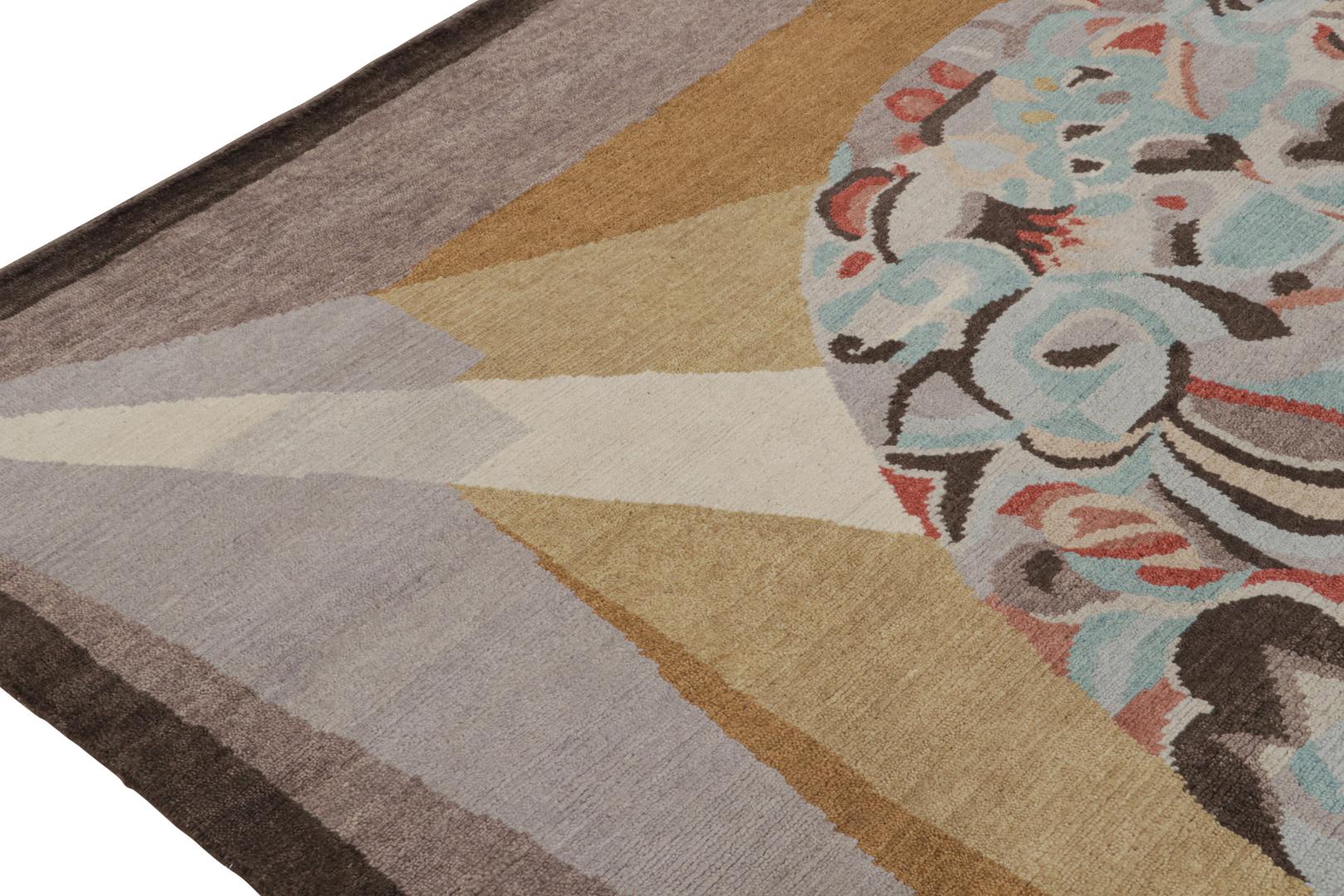 French Art deco Rug with Medallion