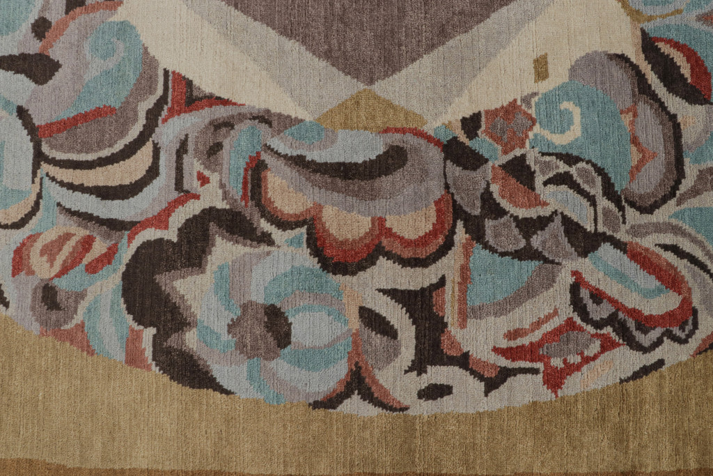 French Art deco Rug with Medallion