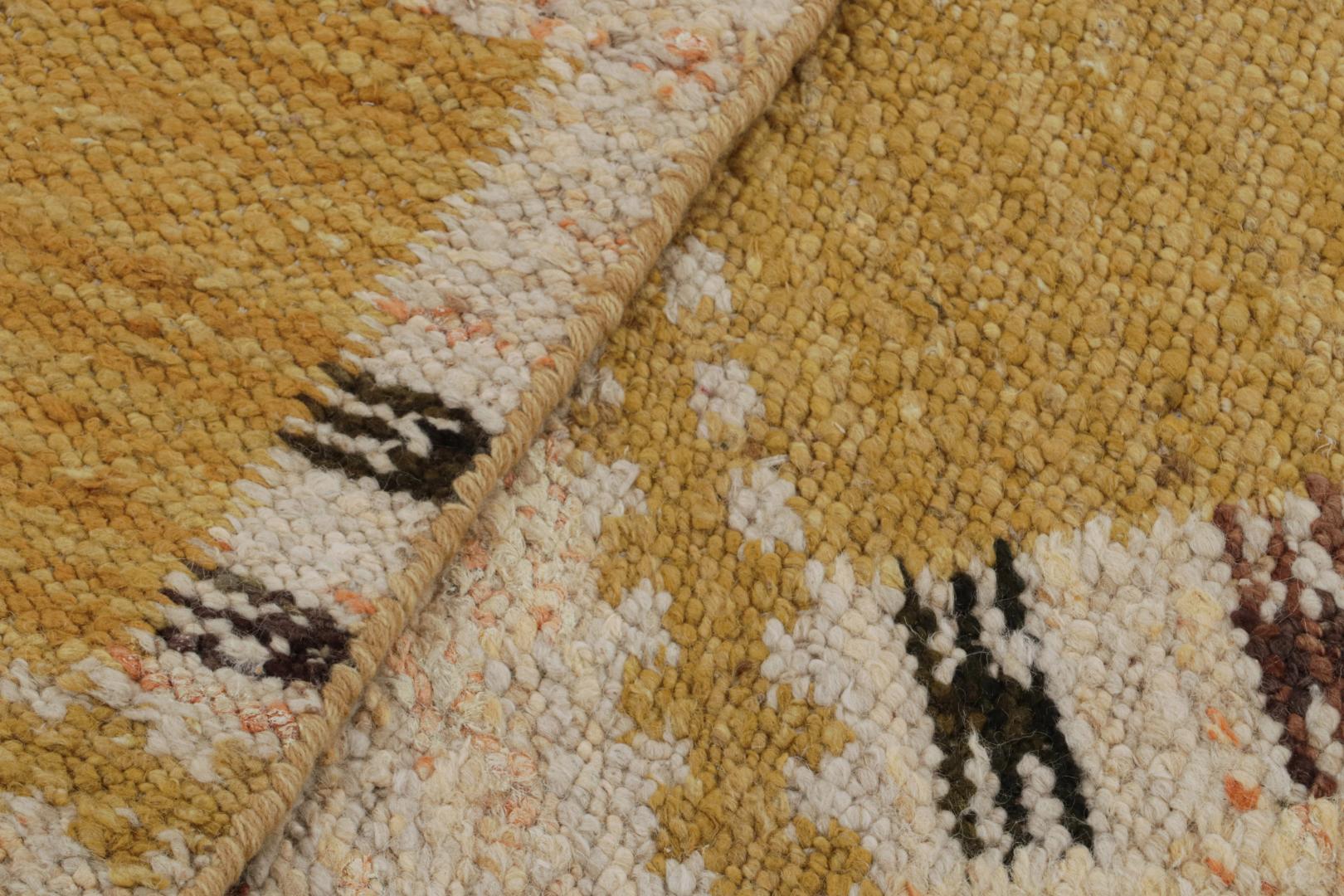 Scandinavian Beige/Brown Custom Trapezoid Kilim Rug