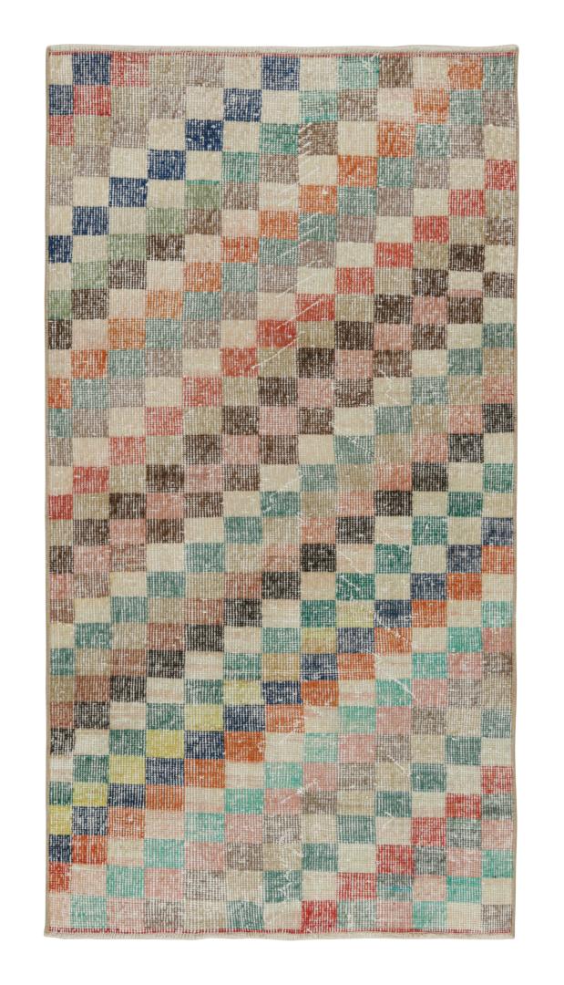 Vintage Zeki Múren Cubist Pattern Rug