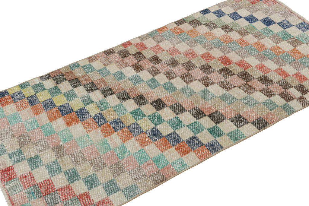 Vintage Zeki Múren Cubist Pattern Rug