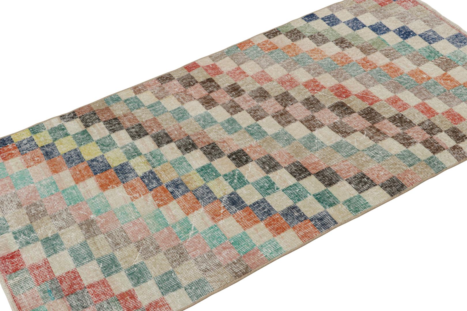 Vintage Zeki Múren Cubist Pattern Rug