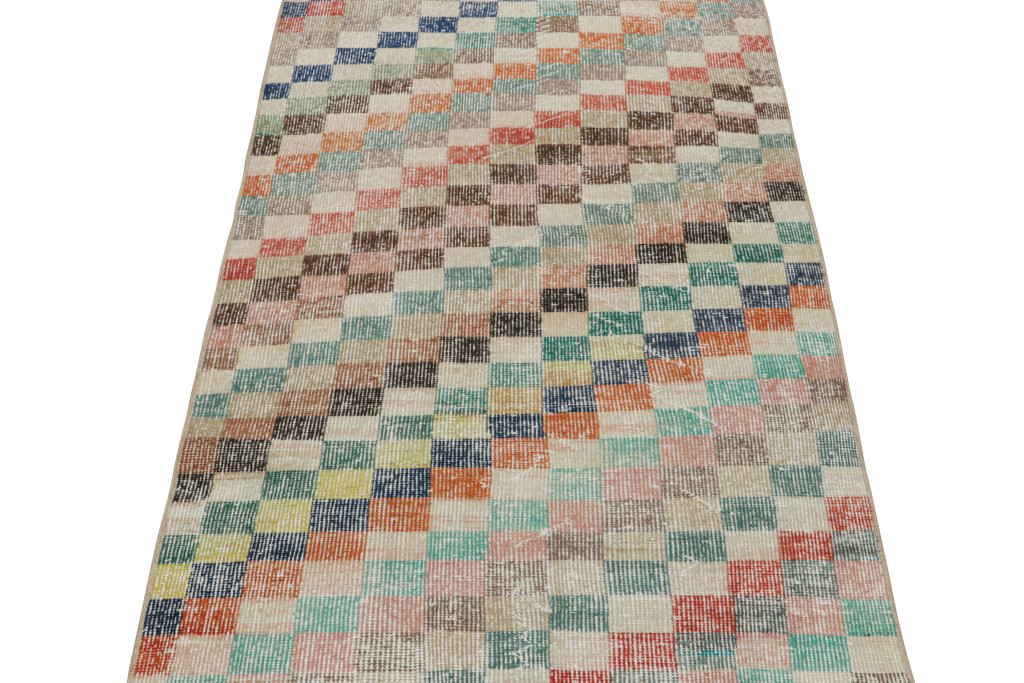 Vintage Zeki Múren Cubist Pattern Rug