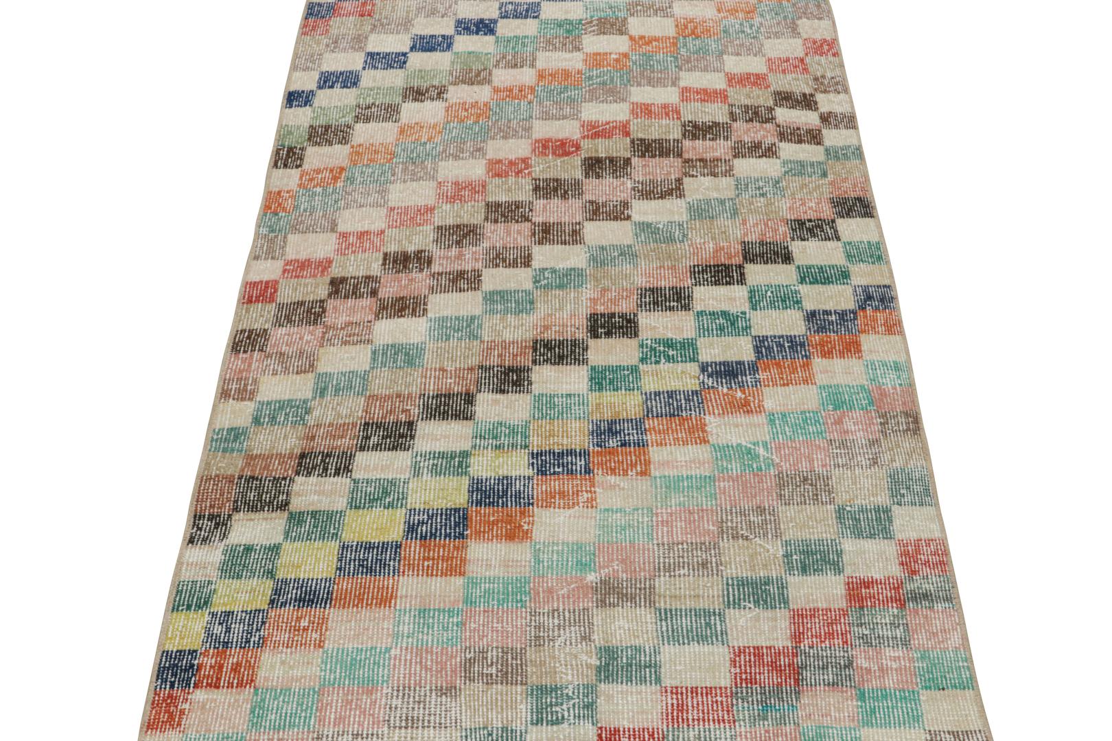 Vintage Zeki Múren Cubist Pattern Rug