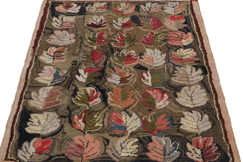 Antique Hooked Pictorial Rug