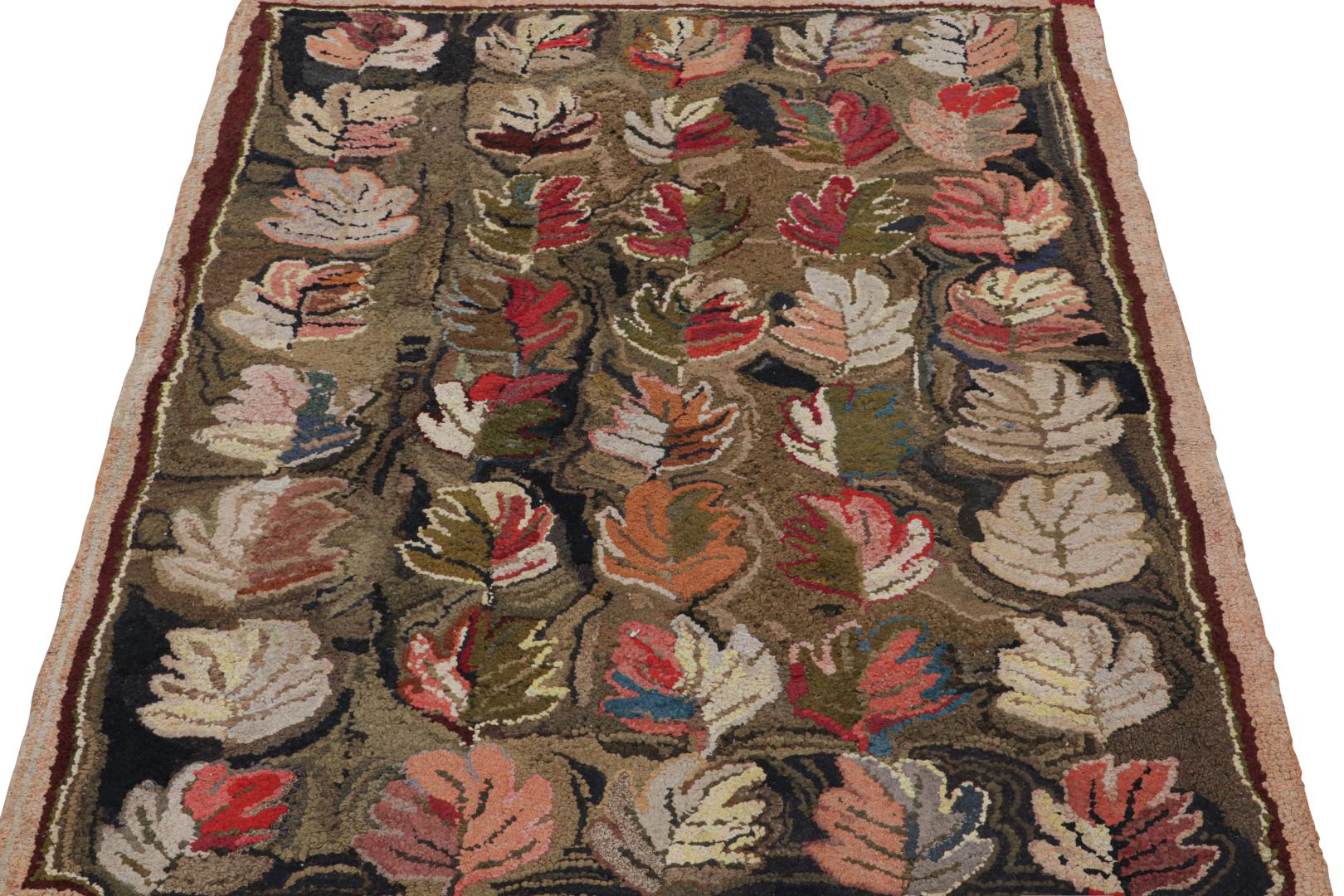Antique Hooked Pictorial Rug