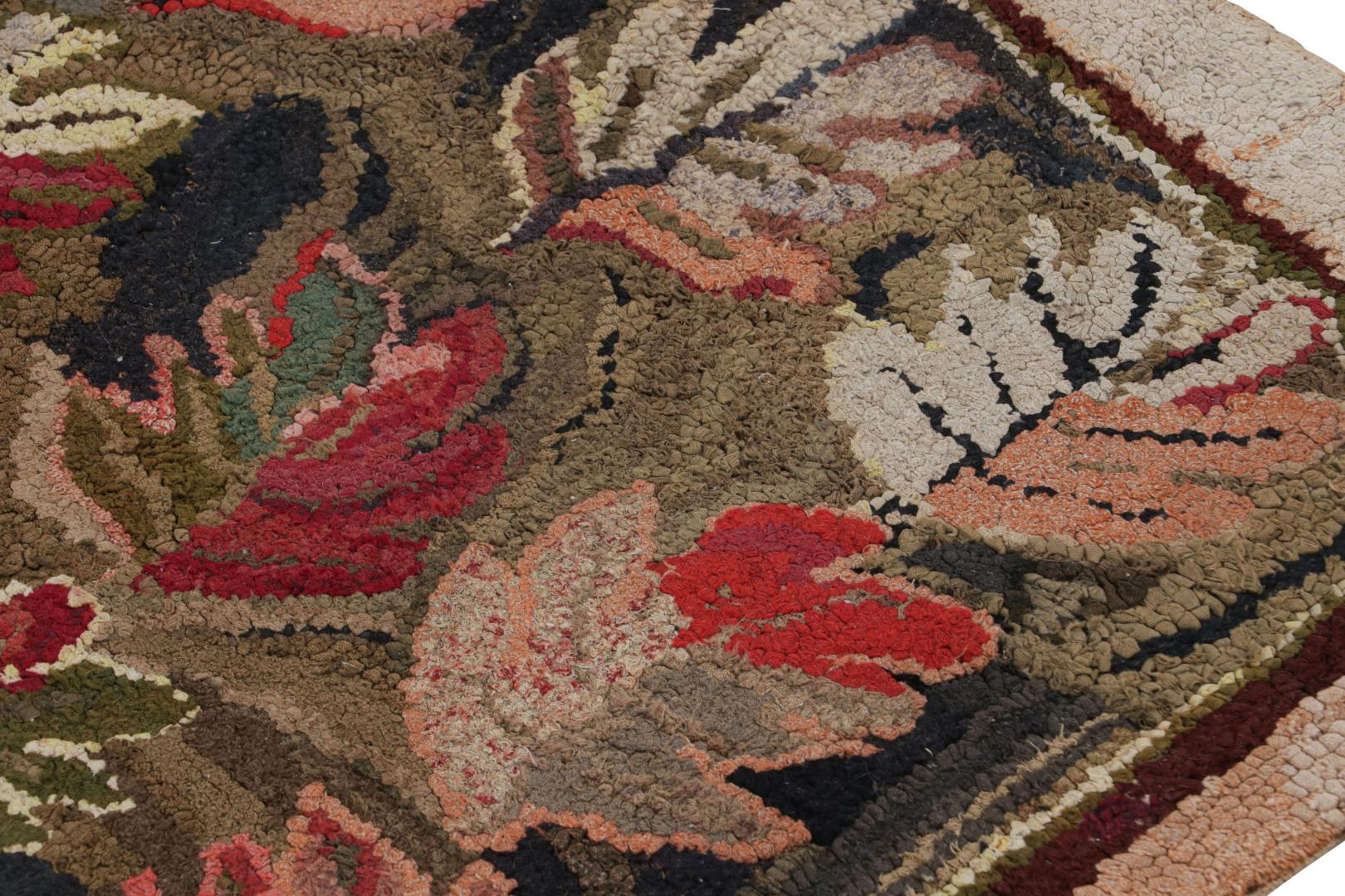 Antique Hooked Pictorial Rug